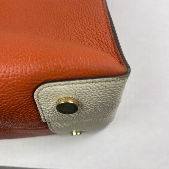 Michael Kors Studio Mercer Large Leather Tote Orange Acorn Handbag Purse Edgy - Picture 14 of 16